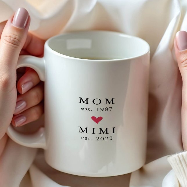 Modern Mamma | Mimi År Est. Kaffe Mugg (Skapare uppladdad)