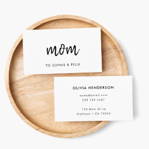 Modern Mamma Minimalistiskt enkelt kontaktkort f Rabattkort
