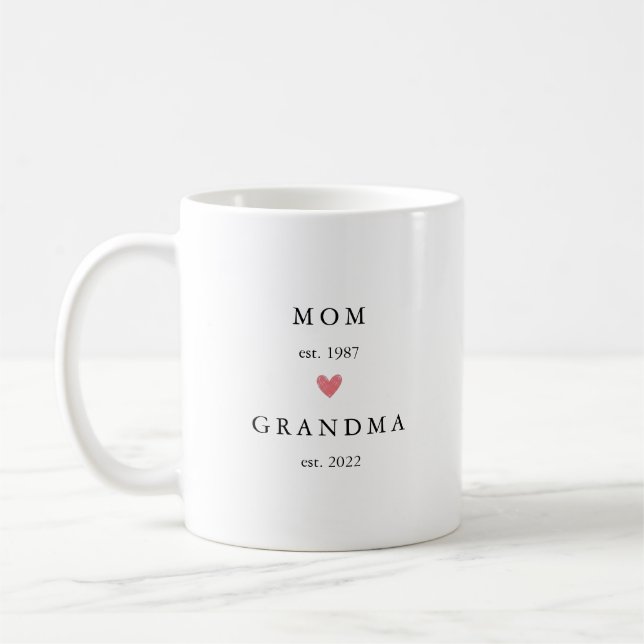 Modern Mamma | Mormor År Est. Kaffe Kaffemugg (Vänster)