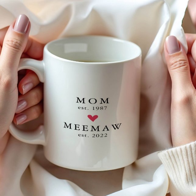 Modern Mamma | Mormor År Est. Kaffe Mugg (Skapare uppladdad)