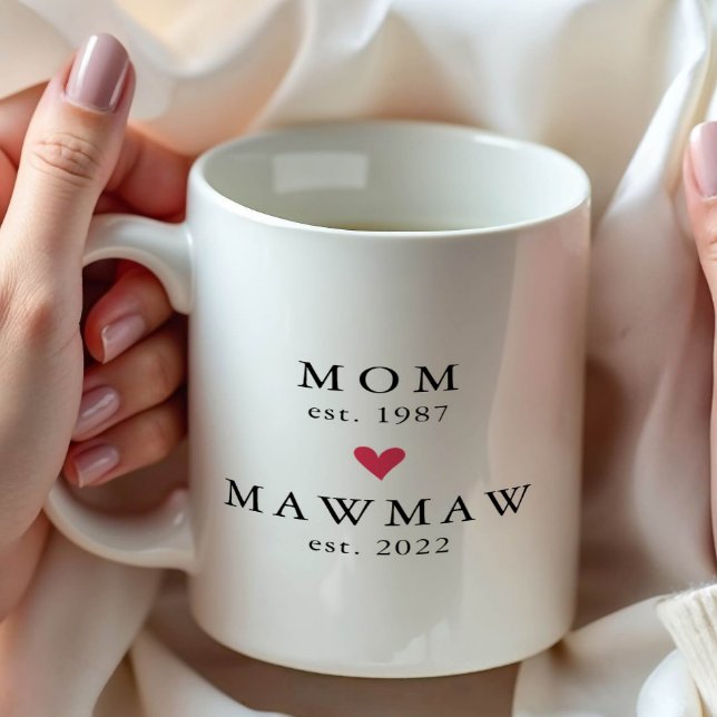 Modern Mamma | Mormor År Est. Kaffe Mugg (Skapare uppladdad)