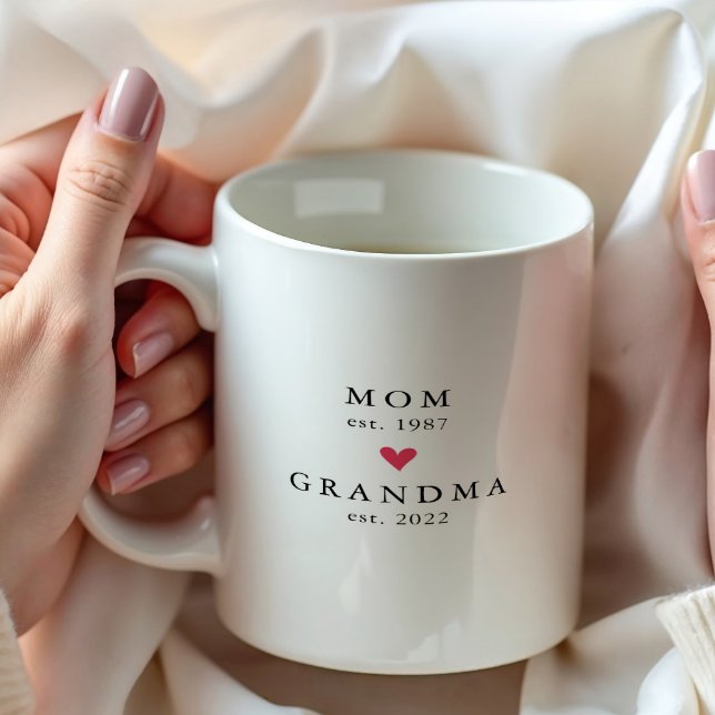 Modern Mamma | Mormor År Est. Kaffe Mugg (Skapare uppladdad)