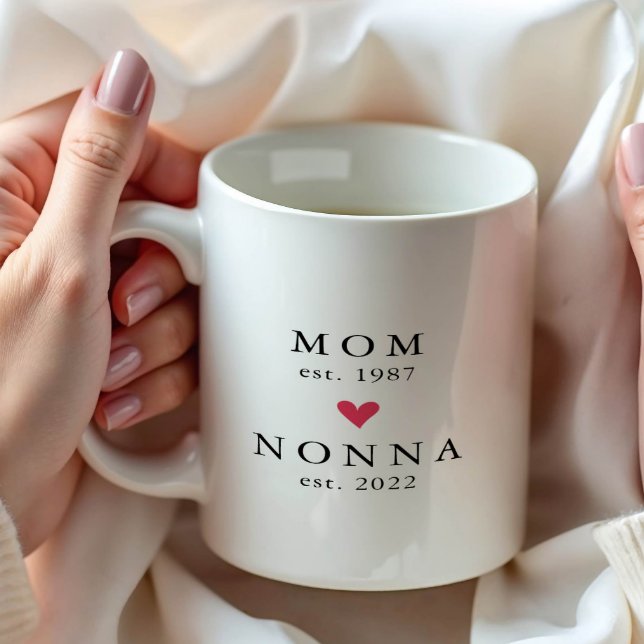 Modern Mamma | Nonna År Est. Kaffemugge Kaffemugg (Skapare uppladdad)