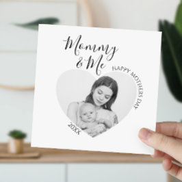 Modern Mamma och mig | Hjärtfoto Julkort