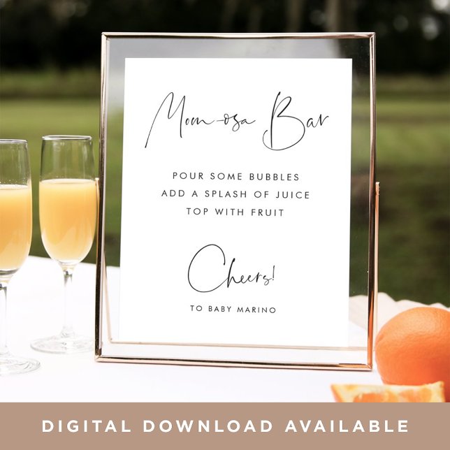 Modern Mamma-osa Pub-tecknet med minimalistskript Poster (Skapare uppladdad)