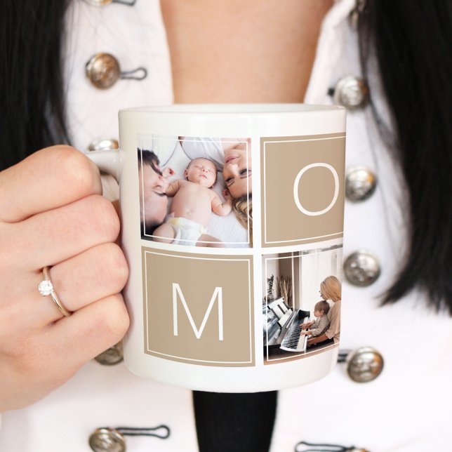 Modern Mamma Photo Collage Anpassningsbar Giant Co Jumbo Mugg (Skapare uppladdad)