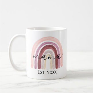 Modern Mamma Script Boho Rainbow Mugg