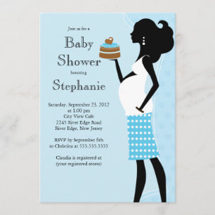 Modern mamma som är pojkebaby shower inbjudningar