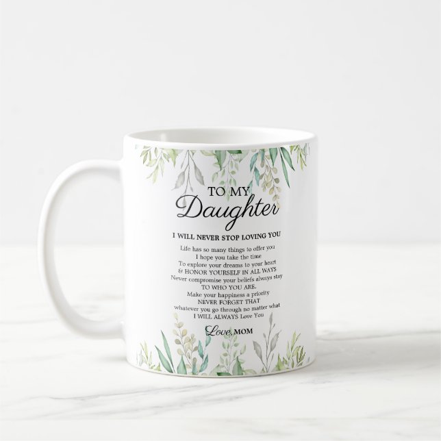 Modern Mamma till dotteruppmuntrande Löv Kaffemugg (Vänster)