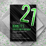 Modern Manar 21:a födelsedagsinbjudan Inbjudningar<br><div class="desc">En vass, sofistikerad och modern födelsedagsdesign med ett maskulin kant. Med fet, glansig typografi med konsthändelsetext inslag, ger den roligt och sofistikering och tar upp den i ett modernt paket. Grönten och krom som beskriver blandningen av klassiskt charm med en färsk, futuristiska kant, skapar en tidlös appell till dagens födelsedagsman....</div>