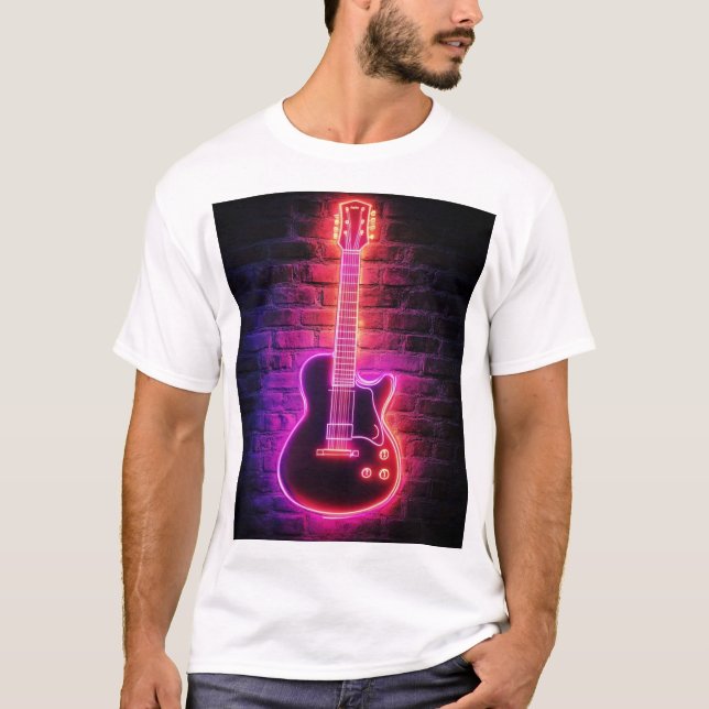 Modern Manar Neon Guitar Basics T-Shirt (Framsida)