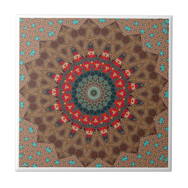 Modern Mandala Ceramic Tile Kakelplatta (Framsidan)