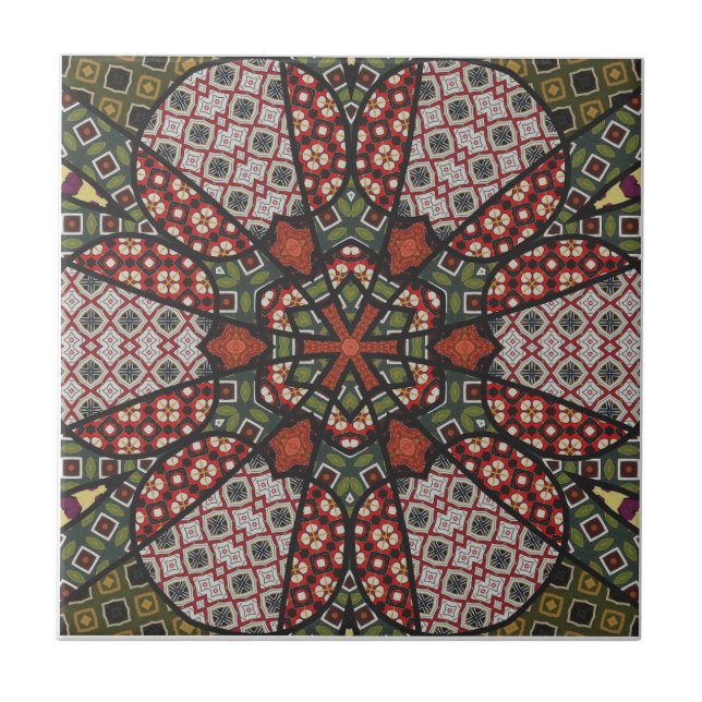 Modern Mandala Ceramic Tile Kakelplatta (Framsidan)