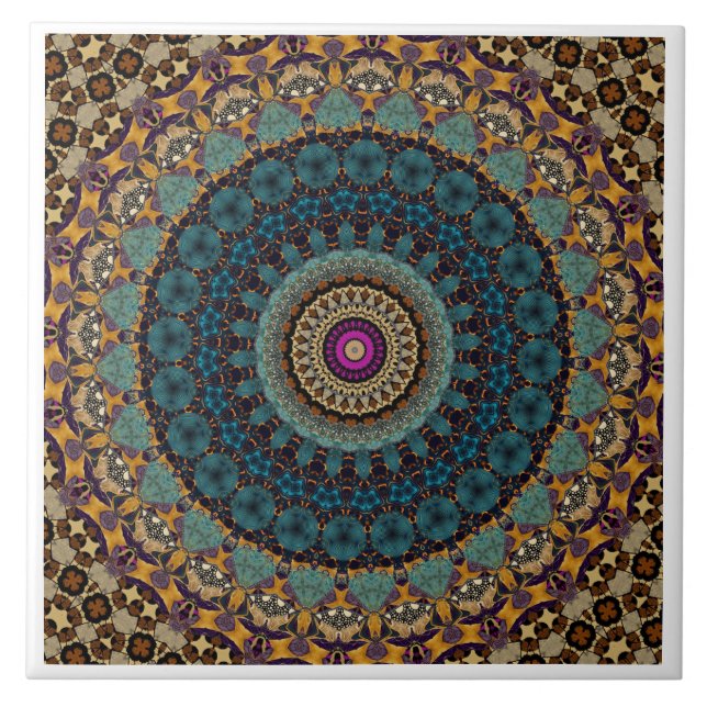 Modern Mandala Ceramic Tile Kakelplatta (Framsidan)