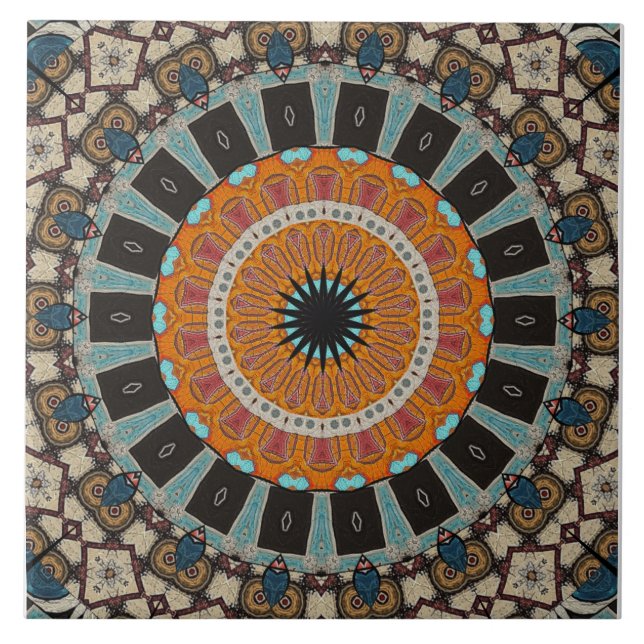 Modern Mandala Ceramic Tile Kakelplatta (Framsidan)