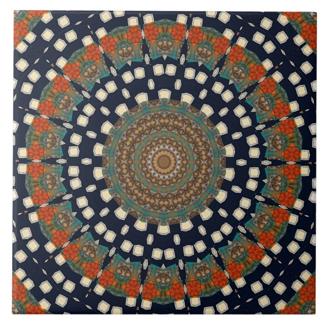 Modern Mandala Ceramic Tile Kakelplatta (Framsidan)