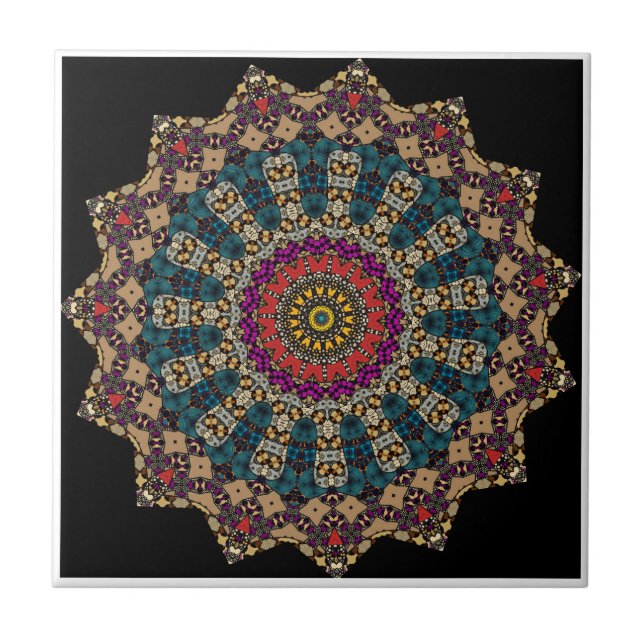Modern Mandala Ceramic Tile Kakelplatta (Framsidan)