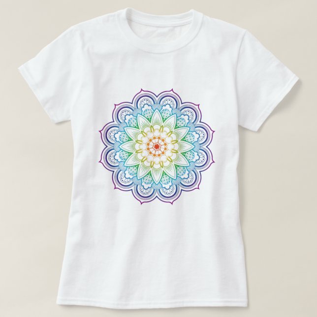 Modern Mandala Coloring Datura Flower T-Shirt (Design framsida)