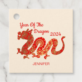 Modern Mandala Dragon 2024 Kinesiskt nyår Gåvor Etiketter
