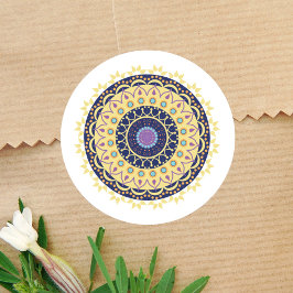 Modern Mandala - enkel design Runt Klistermärke