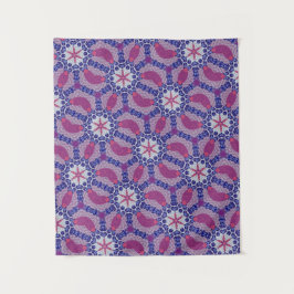 MODERN Mandala FÄRG BLACK ROSA ROS TAPESTRY