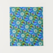 MODERN Mandala FÄRG GRÖNT RO TAPESTRY
