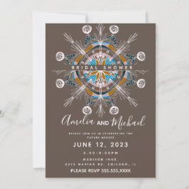 Modern Mandala Handritad Boho Konst Bröllopsdusch Inbjudningar
