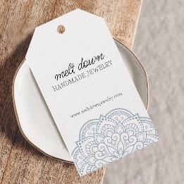 Modern Mandala Hantgjord Smycken Liten Företag Presentetikett
