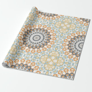 Modern Mandala i Orange och Blå Presentpapper
