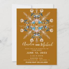 Modern Mandala Mustard Boho Art Möhippa Inbjudningar