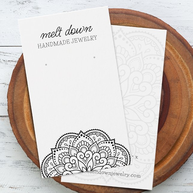 Modern Mandala örhänge smycken visningskort Visitkort (Modern Mandala Earring Jewelry Display Card)
