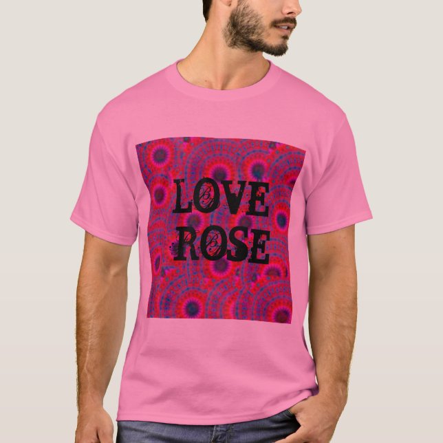 MODERN MANDALA RO FÄRG ROSA T SHIRT (Framsida)