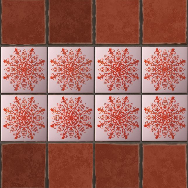 Modern Mandala Rosenskär Feminim Elegant Kakelplatta (Skapare uppladdad)