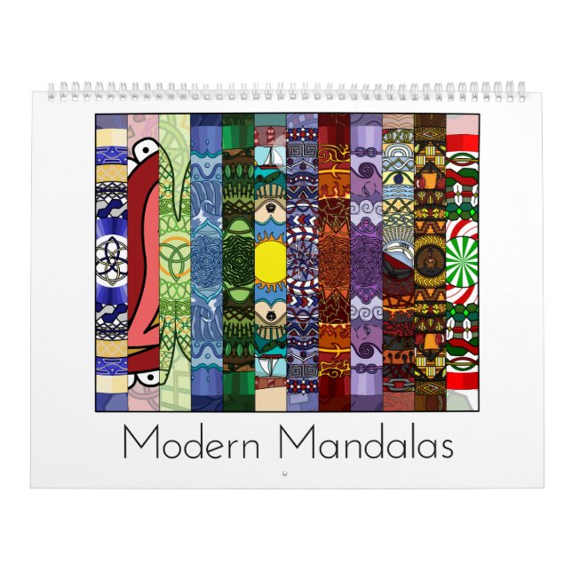 Modern Mandalas 12-månaderskalender Kalender (Omslag)