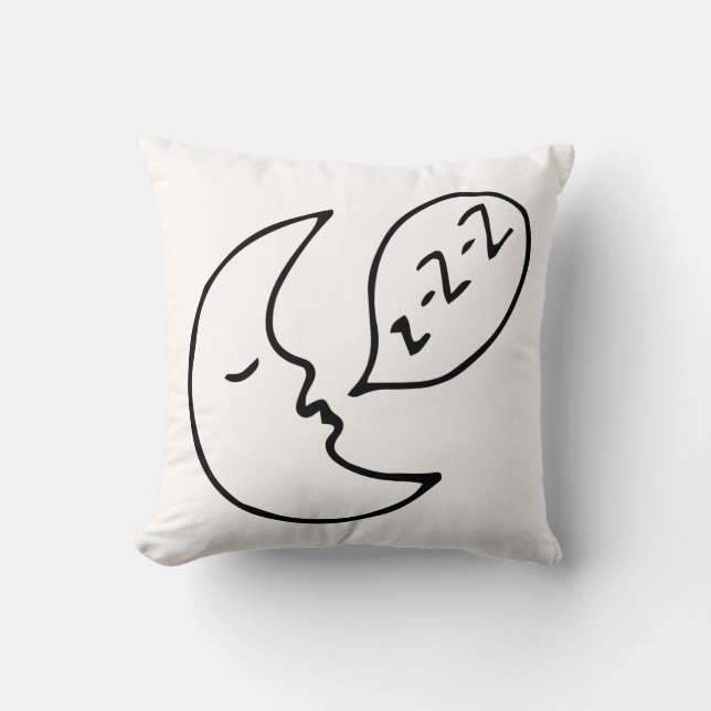 Modern Måne Nursery Decor Black Dekorativ kudde (Framsida)