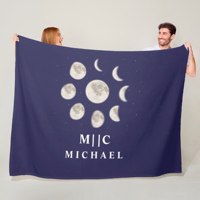 Modern måne-personlig fleecefilt (På plats)