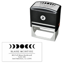 Modern Måne Phases Elegant Returadress Självfärgande Stämpel