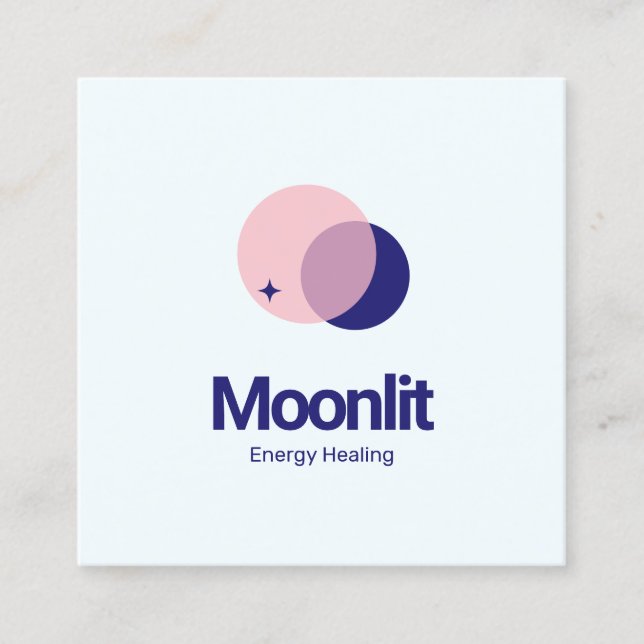 Modern Måne Star Celestial Astrology Fyrkantigt Visitkort (Framsida)