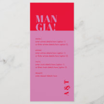Modern Mangia Italia Rosa Red Bröllop Menu