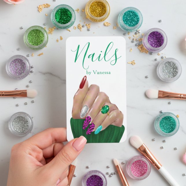 Modern Manicurist Artist Chic Nail Studio QR Code Visitkort (Skapare uppladdad)