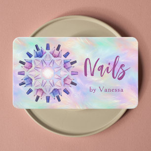 Modern Manicurist Iridescent Opal Stylish Affärsve Visitkort