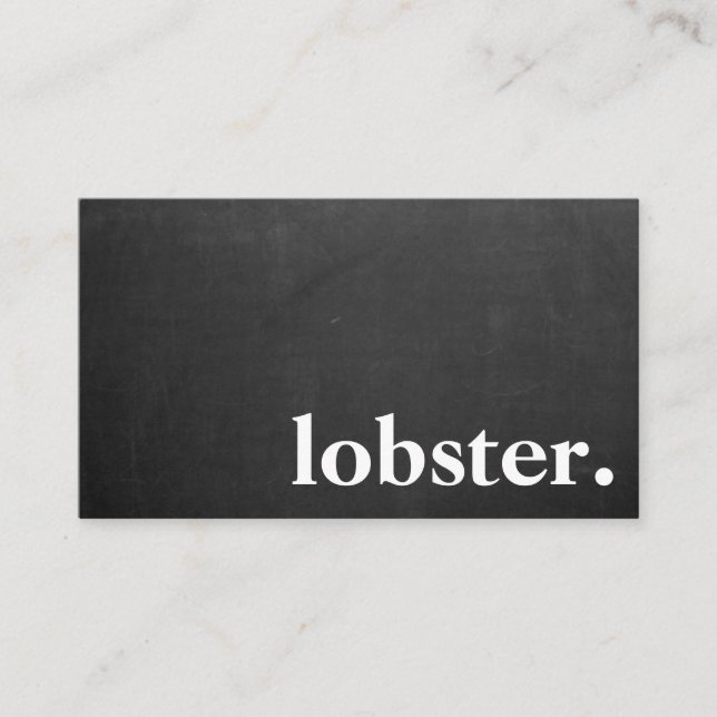 Modern manschettlobster. visitkort (Framsida)