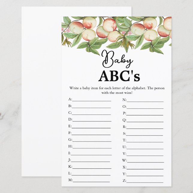 Modern manus Baby Abcs babyduschspel (Fram/baksida)