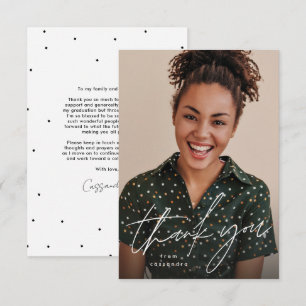 Modern manus - enkelt ett foto studenten tack kort