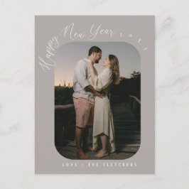 Modern manus Happy New Year Foto Högtid Vykort