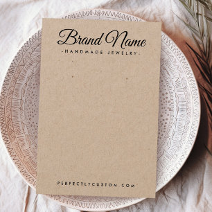 Modern manus Kraft papper earring visning card Visitkort