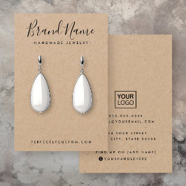 Modern manus Kraft papper earring visning card Visitkort