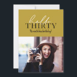 Modern manus- och geometrisk 30års födelsedag-foto<br><div class="desc">Modern manus och geometrisk 30-årsfoto inbjudan. Geometric backer mönster. Färg kan ändras.</div>