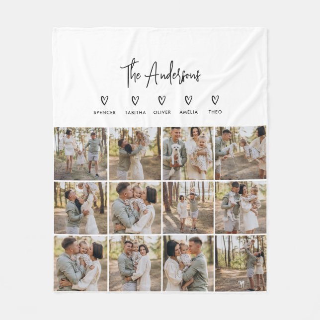 Modern manus personlig 5-familjepresentant svart o fleecefilt (Framsidan)