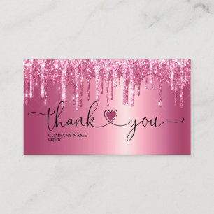 Modern manus rosa tack för din beställning visitkort